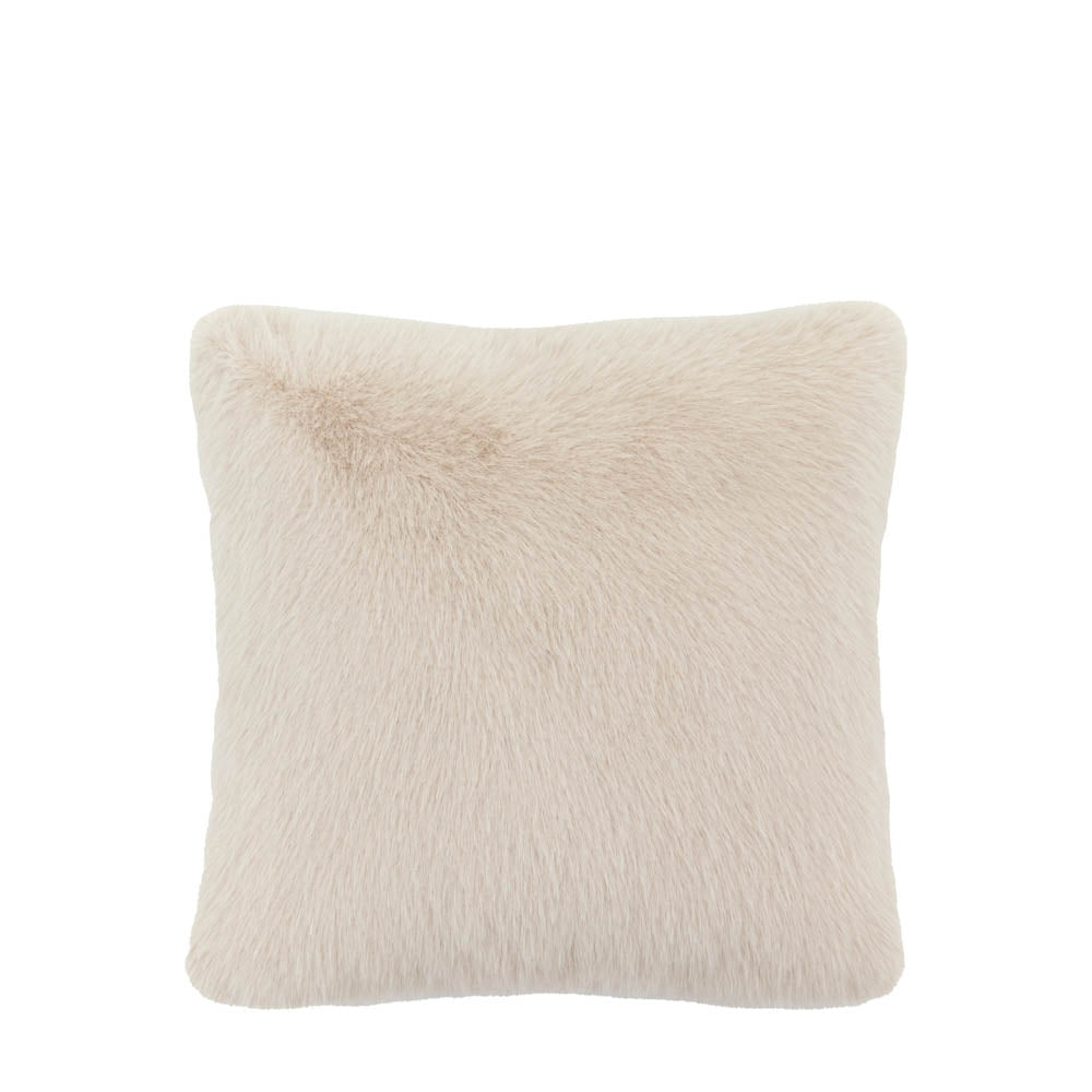 Maple Faux Fur Cushion Oatmeal - Feather Filled