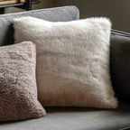 Maple Faux Fur Cushion Oatmeal - Feather Filled