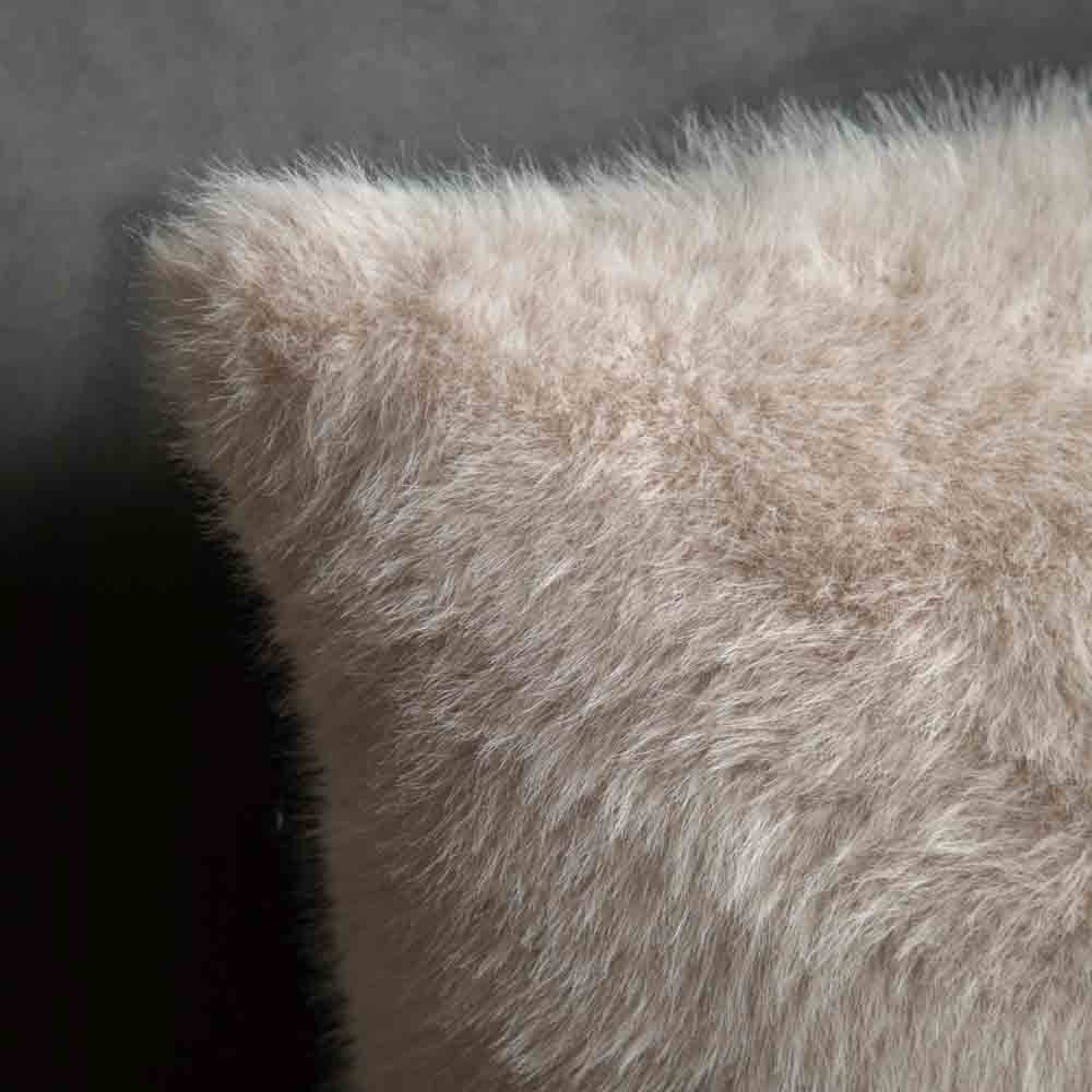 Maple Faux Fur Cushion Oatmeal - Feather Filled