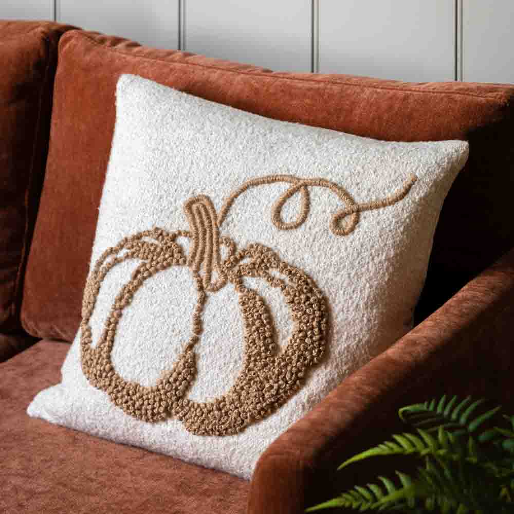 Embroided Pumpkin Cushion - Poly Filled