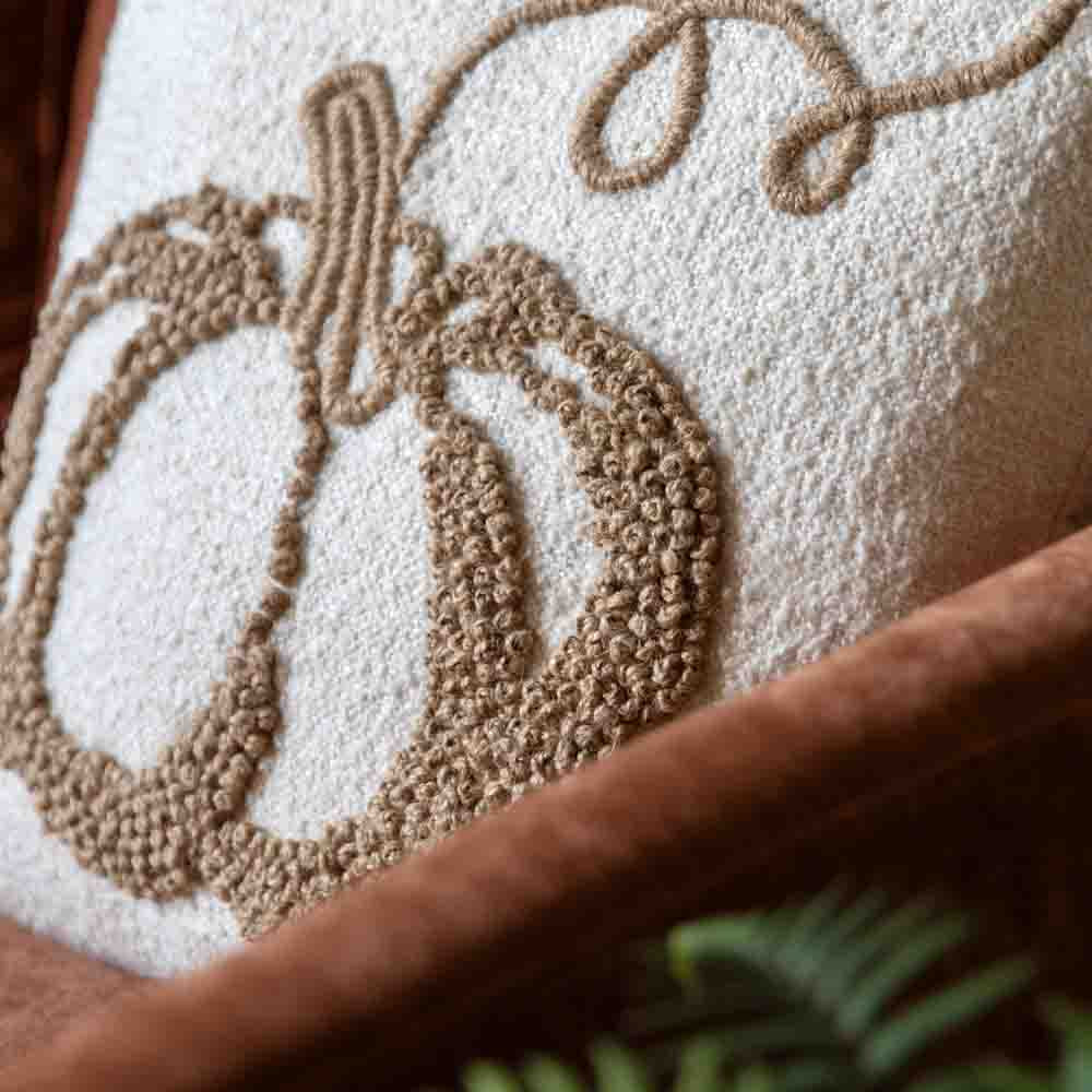 Embroided Pumpkin Cushion - Poly Filled