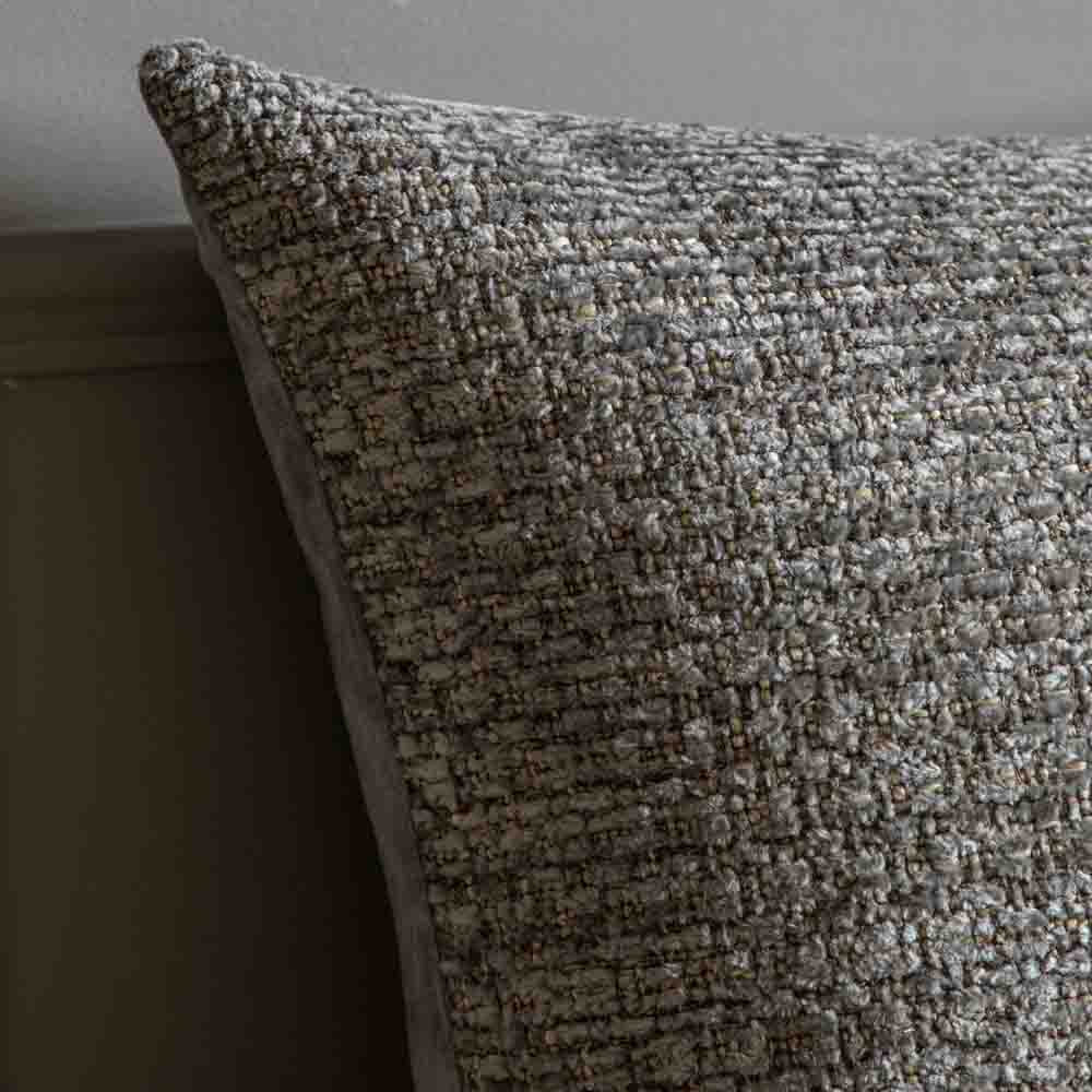 Chenille Cushion Grey - Poly Filled