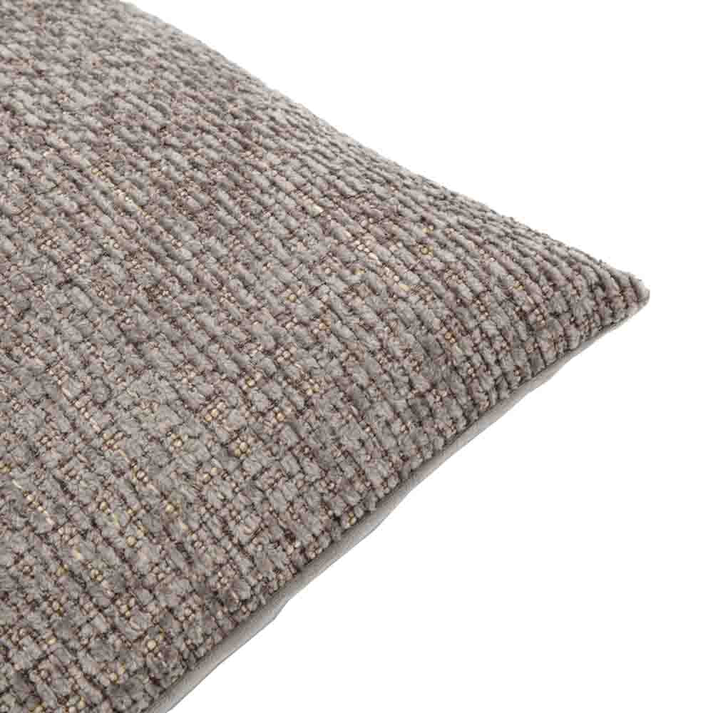 Chenille Cushion Grey - Poly Filled