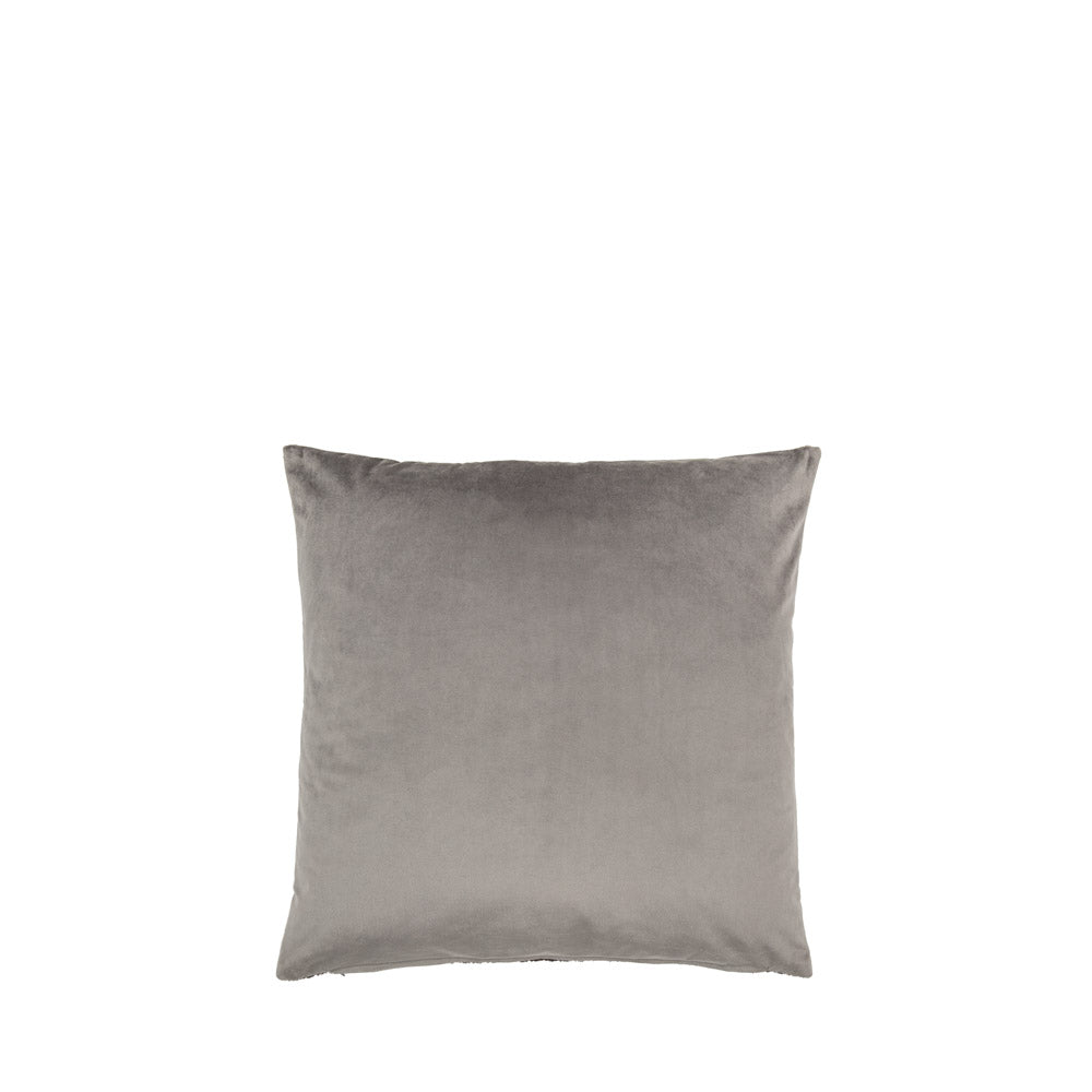 Chenille Cushion Grey - Poly Filled