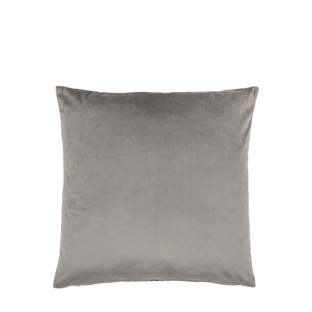 Chenille Cushion Grey - Poly Filled