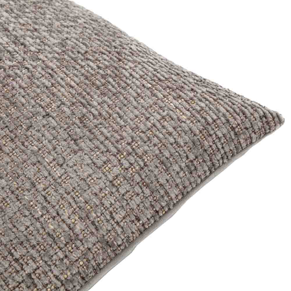 Chenille Cushion Grey - Poly Filled