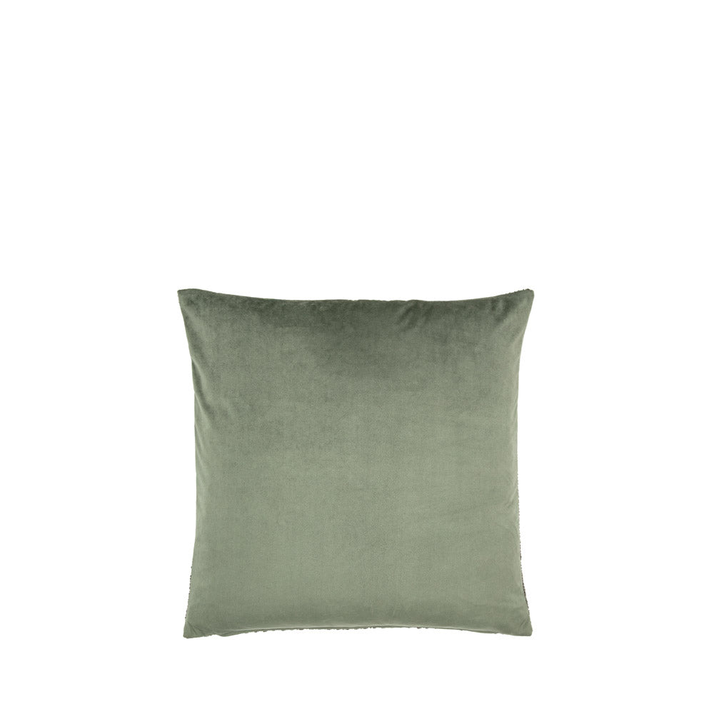 Chenille Cushion Olive - Poly Filled