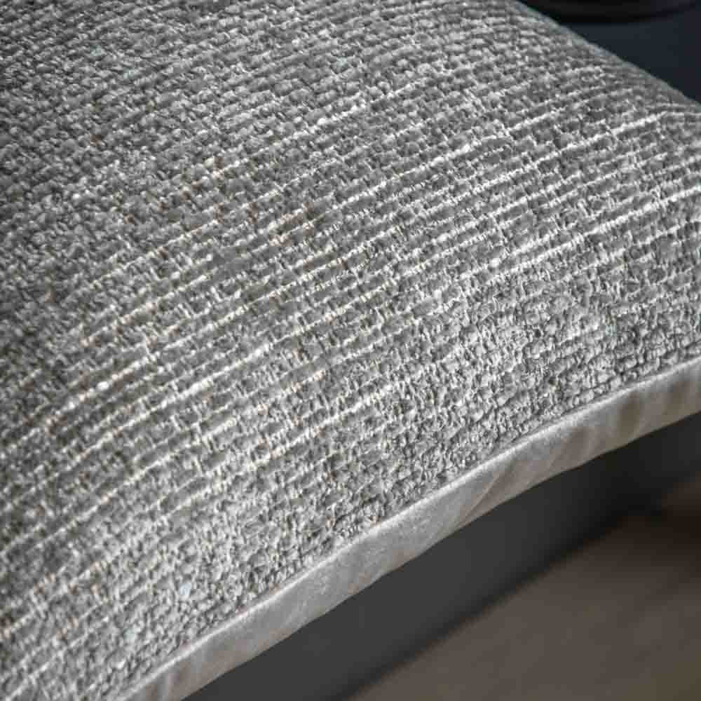 Chenille Cushion Taupe - Poly Filled