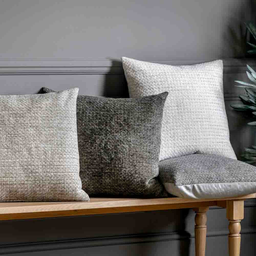Chenille Cushion Taupe - Poly Filled