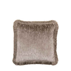 Cut Velvet Fringe Cushion Silver - Poly Filled