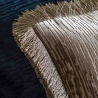 Cut Velvet Fringe Cushion Silver - Poly Filled