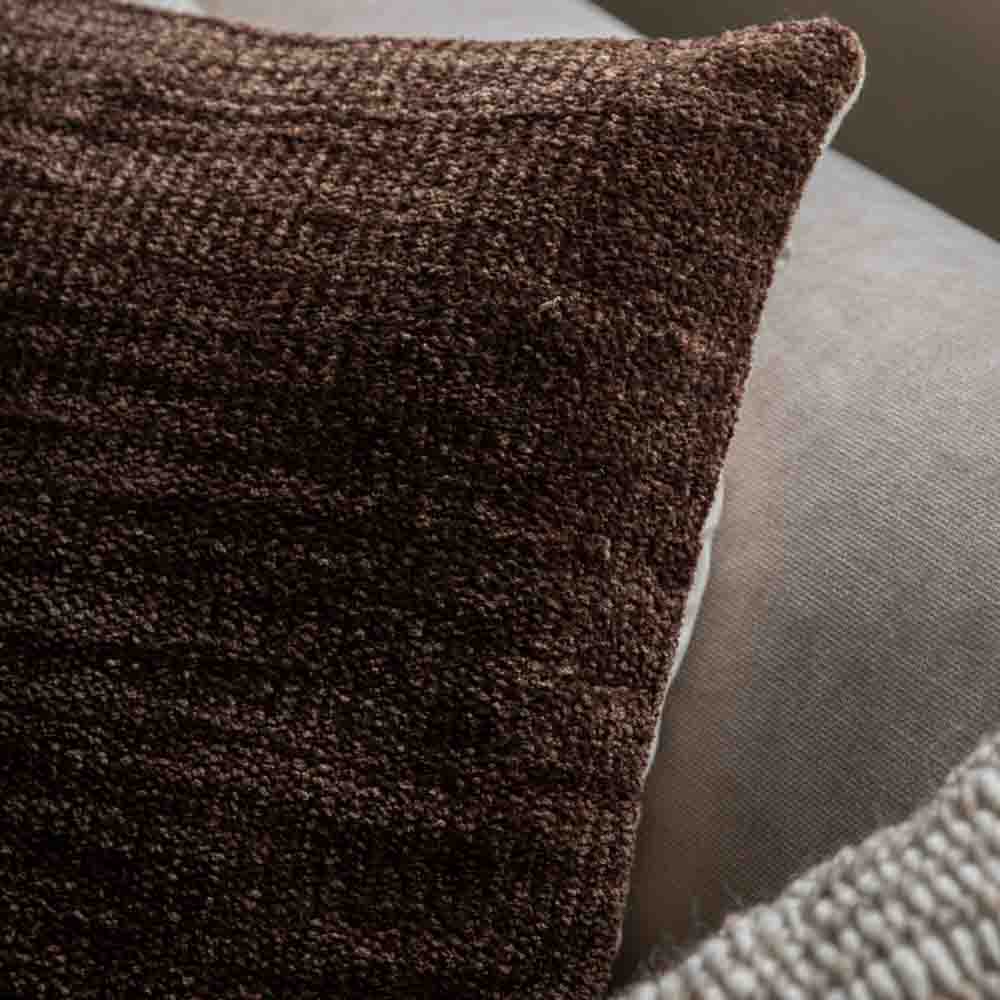 Kendal Chenille Cushion Brown - Feather Filled