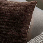 Kendal Chenille Cushion Brown - Feather Filled