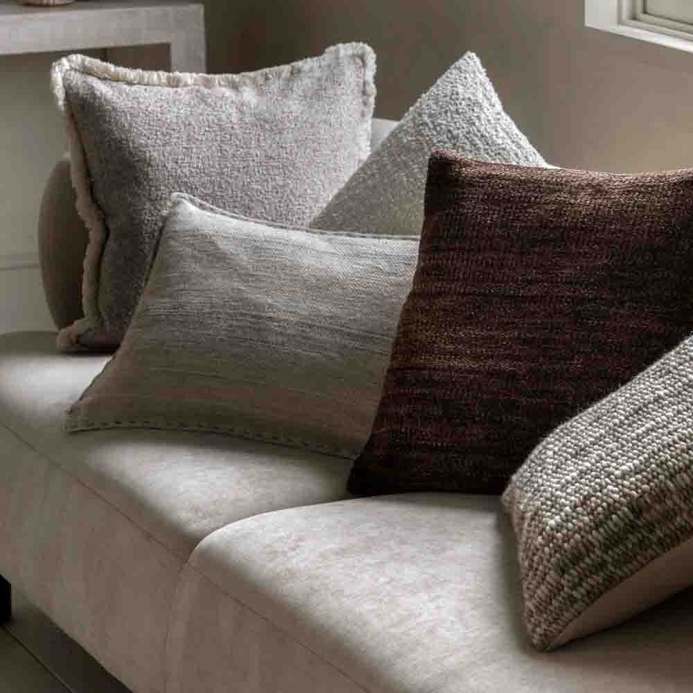 Kendal Chenille Cushion Brown - Feather Filled