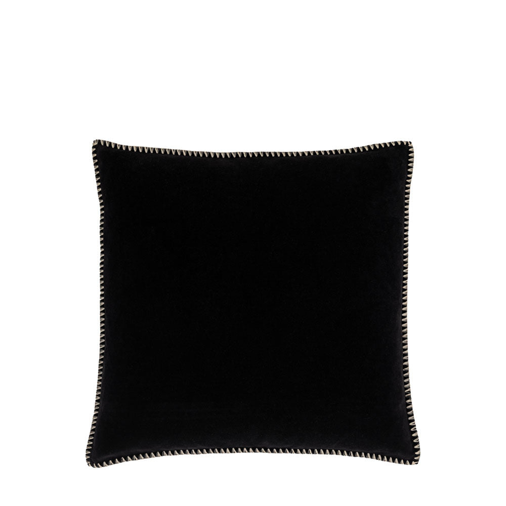 Nico Velvet Cushion Black - Poly Filled