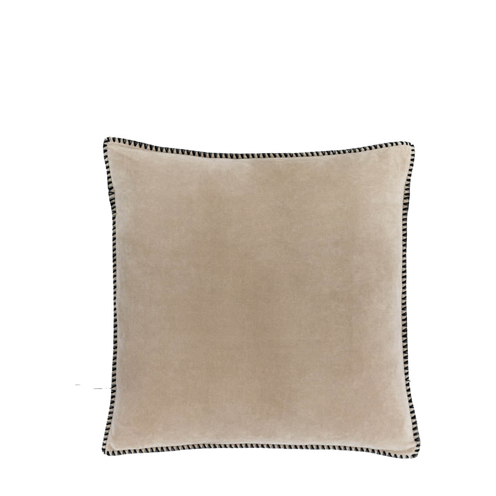 Nico Velvet Cushion Taupe - Poly Filled