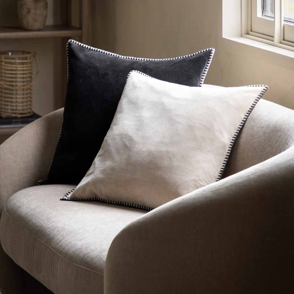 Nico Velvet Cushion Taupe - Poly Filled