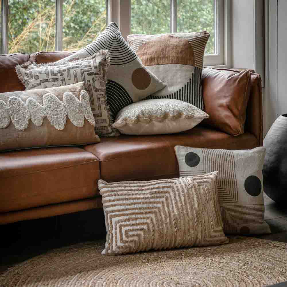 Tabor Cushion Natural - Feather Filled