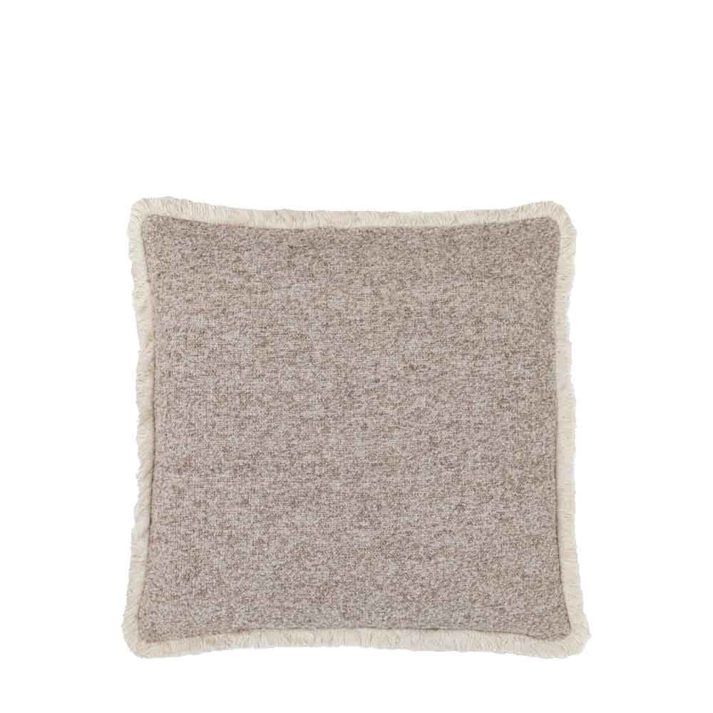 Woodleigh Fringe Cushion Stone - Feather Filled