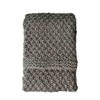 Moss Chunky Knitted Throw Grey