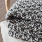 Moss Chunky Knitted Throw Grey