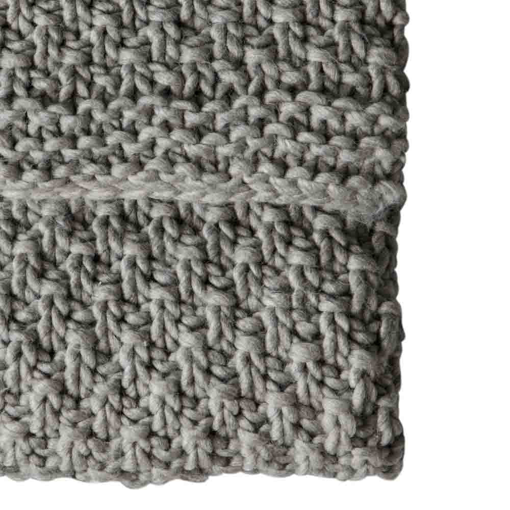 Moss Chunky Knitted Throw Grey
