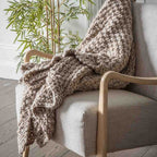 Moss Chunky Knitted Throw Oatmeal