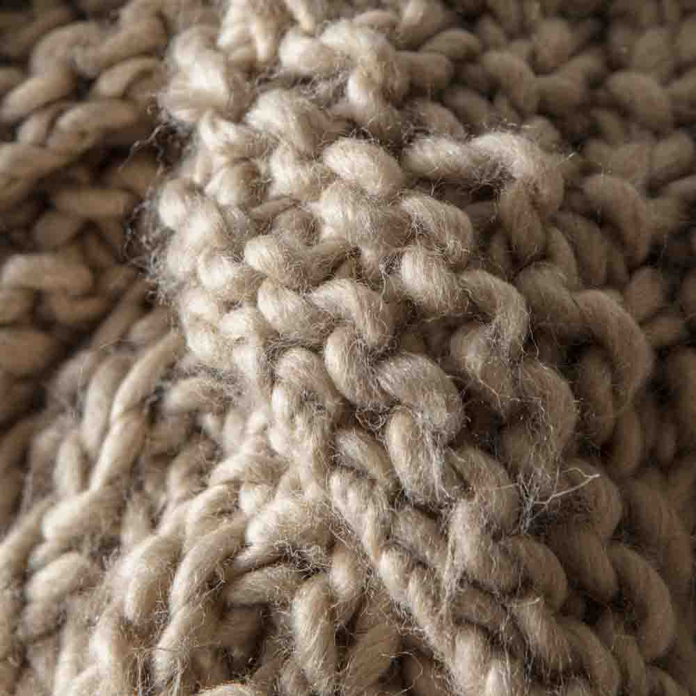 Moss Chunky Knitted Throw Oatmeal