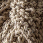 Moss Chunky Knitted Throw Oatmeal