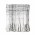 Check Faux Mohair Throw Grey