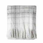 Check Faux Mohair Throw Grey