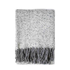 Herringbone Faux Mohair Throw Grey