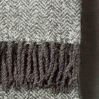 Herringbone Faux Mohair Throw Grey