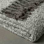 Herringbone Faux Mohair Throw Grey