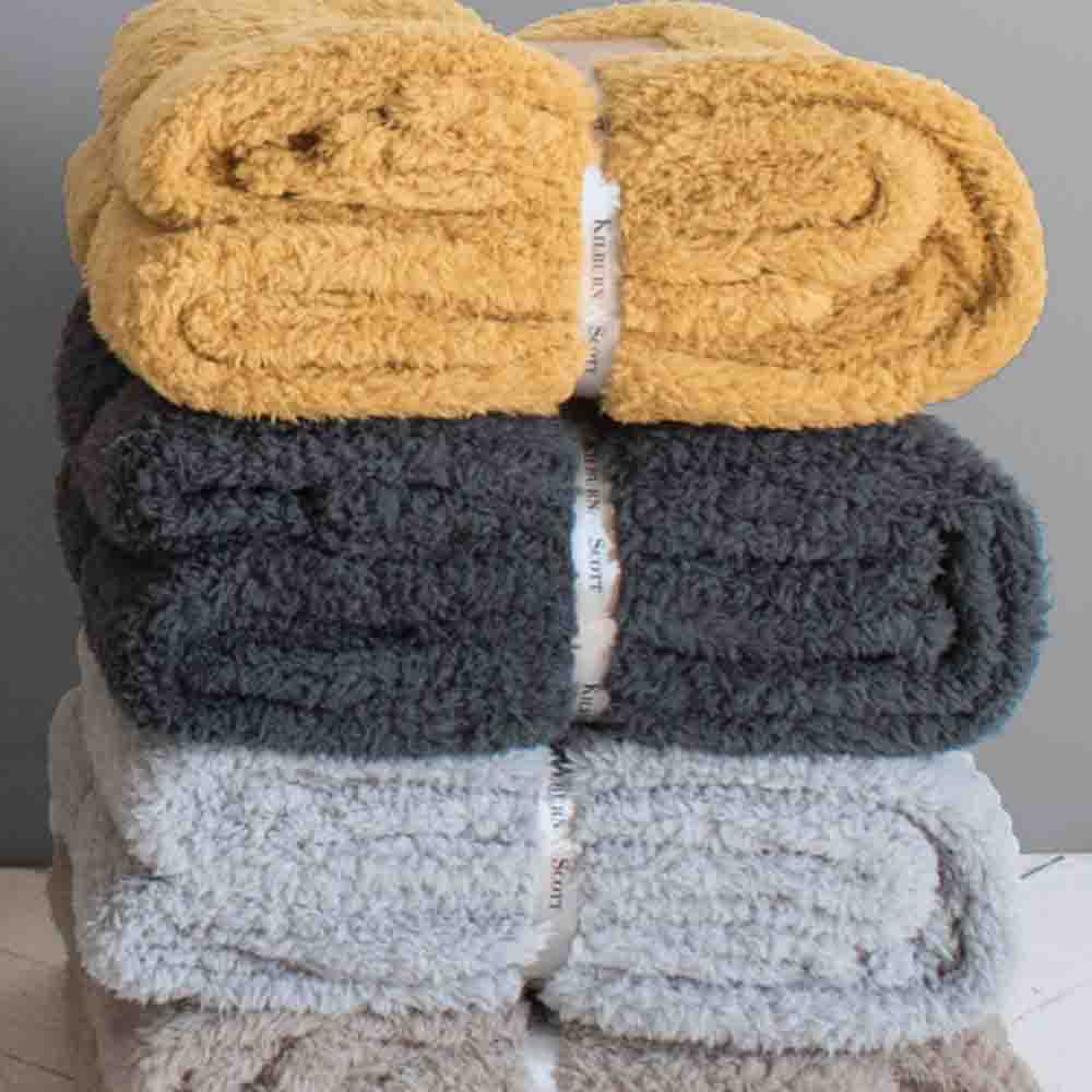 Teddy Fleece Throw Charcoal