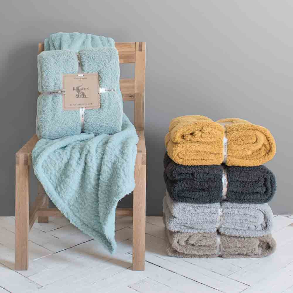 Teddy Fleece Throw Charcoal