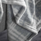 Checkmate Rolled Fleece Silver