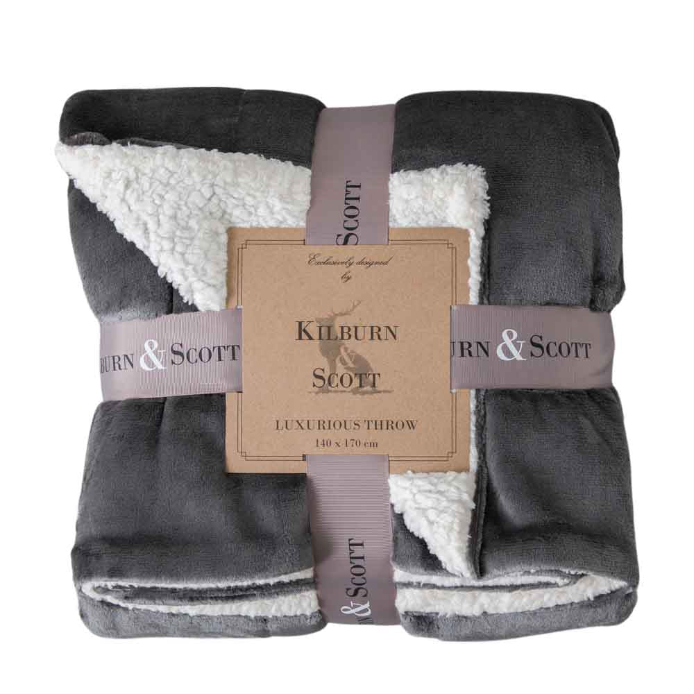 Sterling Sherpa Throw Grey