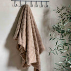 Chevron Rabbit Faux Fur Throw Mink