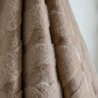 Chevron Rabbit Faux Fur Throw Mink