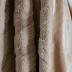 Chevron Rabbit Faux Fur Throw Mink