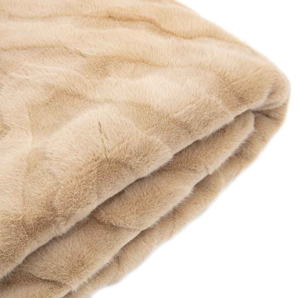 Chevron Rabbit Faux Fur Throw Mink