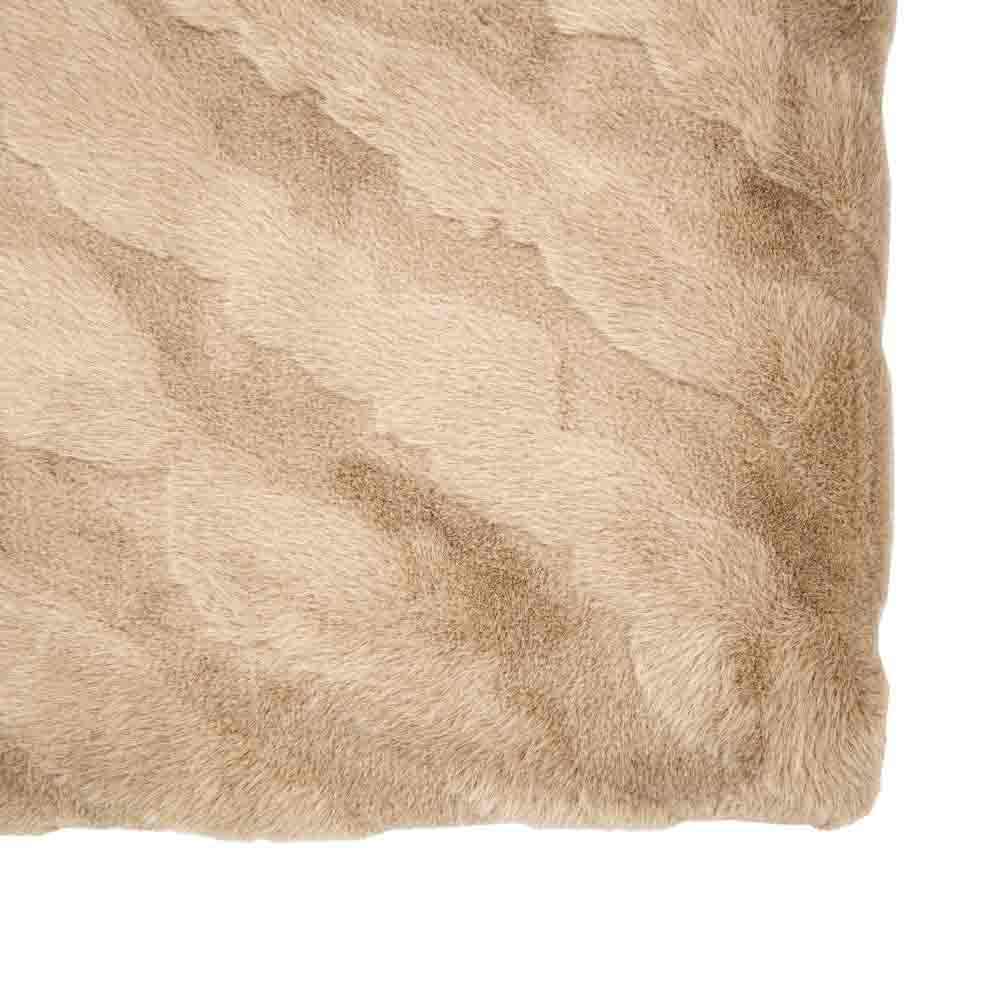 Chevron Rabbit Faux Fur Throw Mink