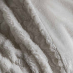 Textured Rabbit Faux Fur Throw Cream