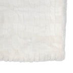 Textured Rabbit Faux Fur Throw Cream