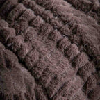 Textured Rabbit Faux Fur Throw Brown