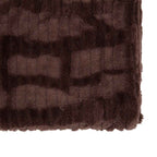 Textured Rabbit Faux Fur Throw Brown