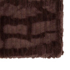 Textured Rabbit Faux Fur Throw Brown