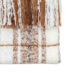 Check Faux Mohair Throw Tan