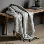 Herringbone Faux Mohair Throw Olive